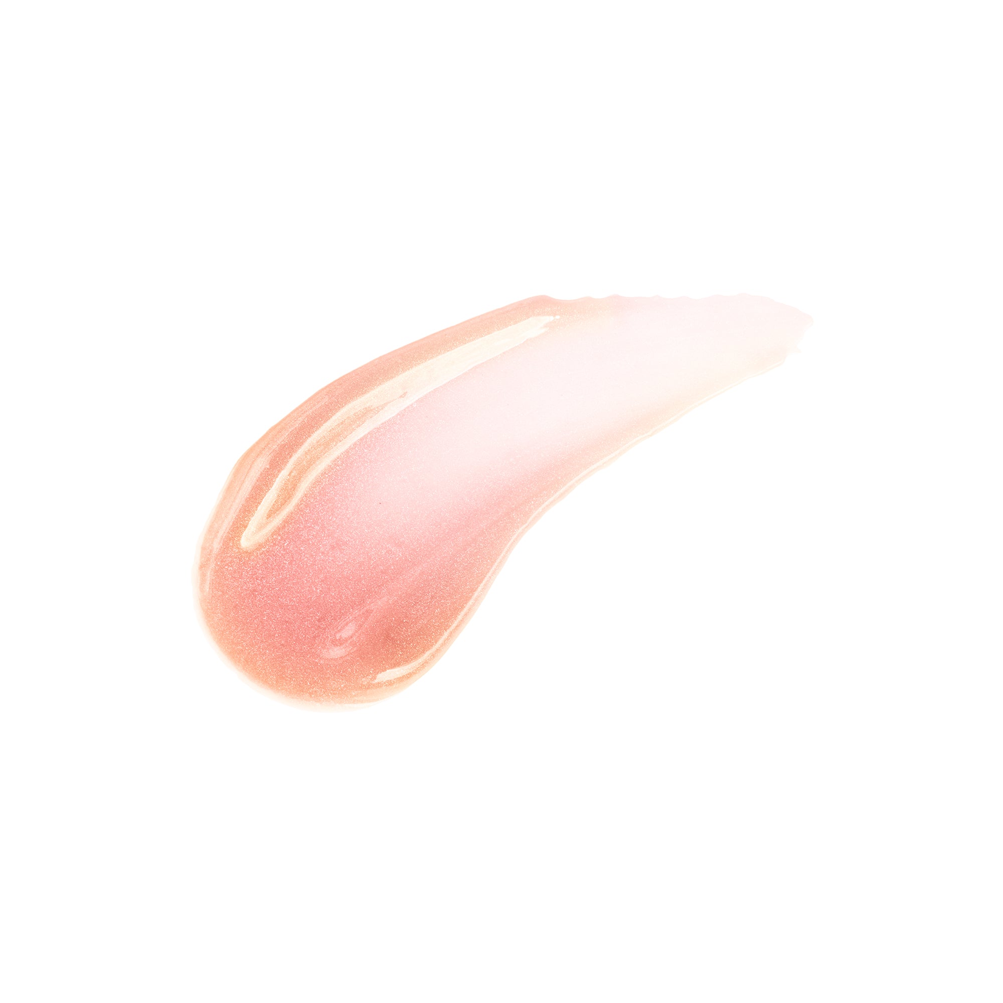Pink lip balm smear on a white background