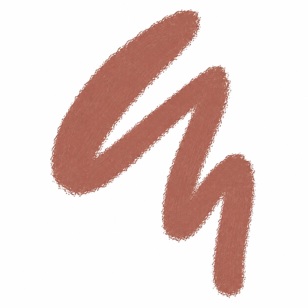 Brown lipstick swatch on a white background
