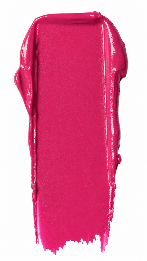 Pink lipstick swatch on a white background