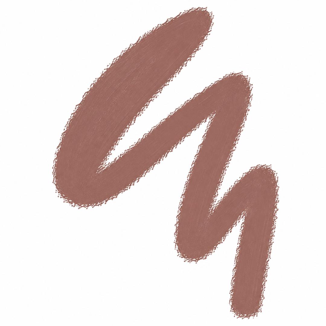 Brown lipstick swatch on a white background