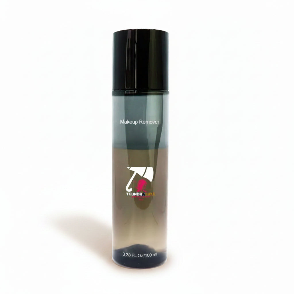 Makeup remover bottle labeled 'For Lips & Eyes' on a white background