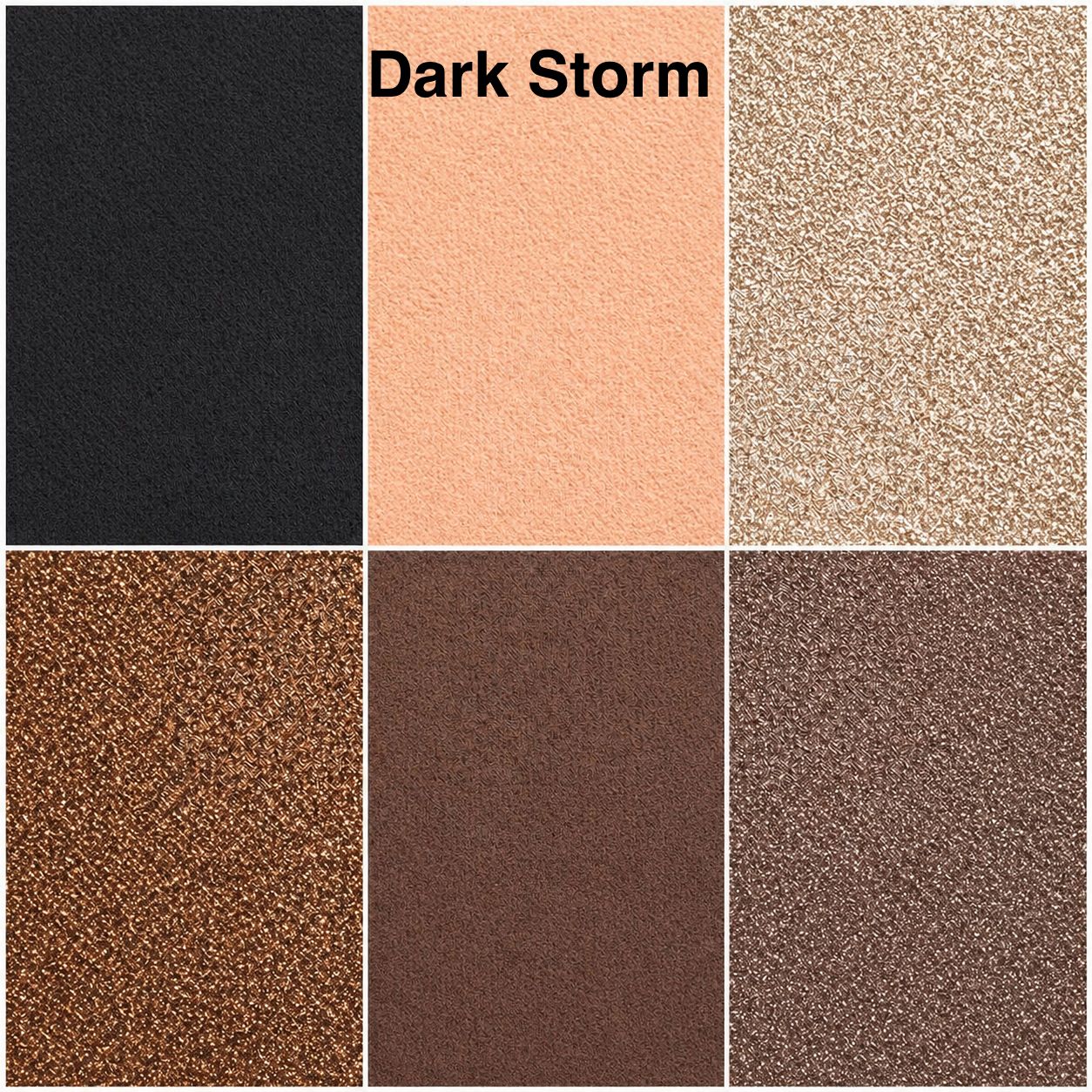 Color swatches labeled 'Dark Storm' with various shades of brown and black.