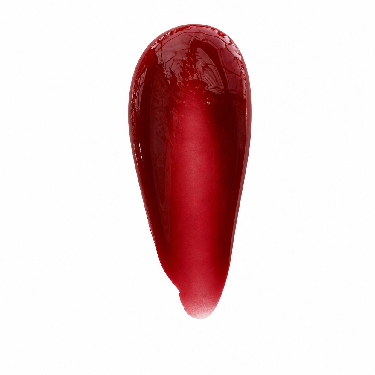 Glossy red object on a white background