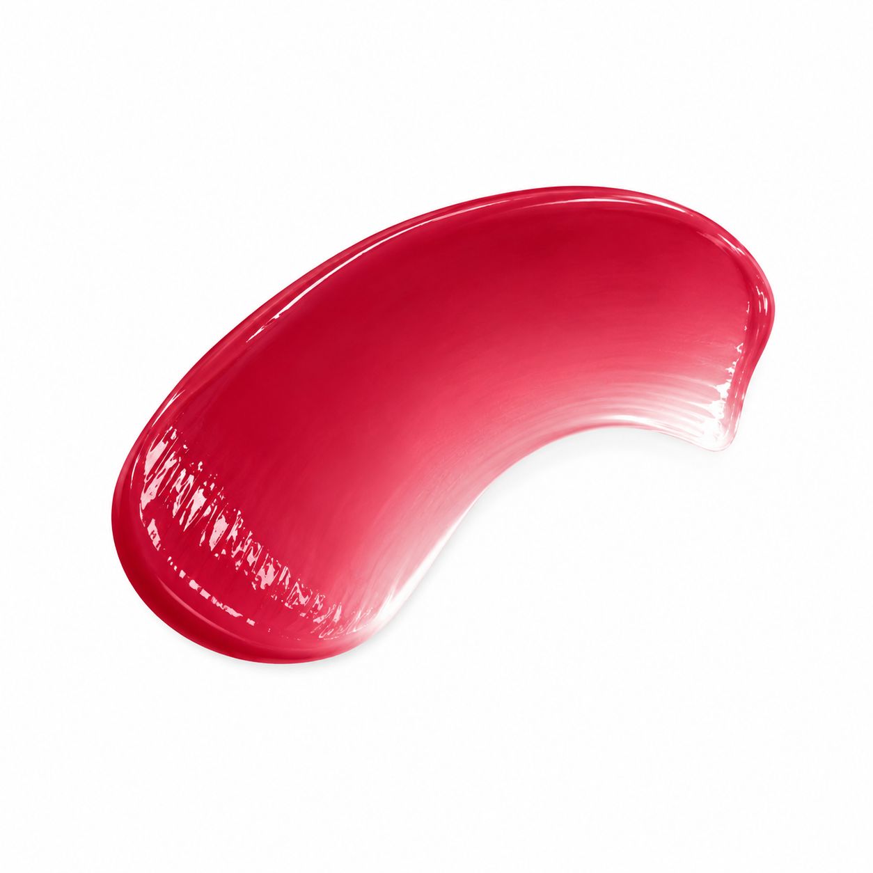 Pink lip balm smear on a white background